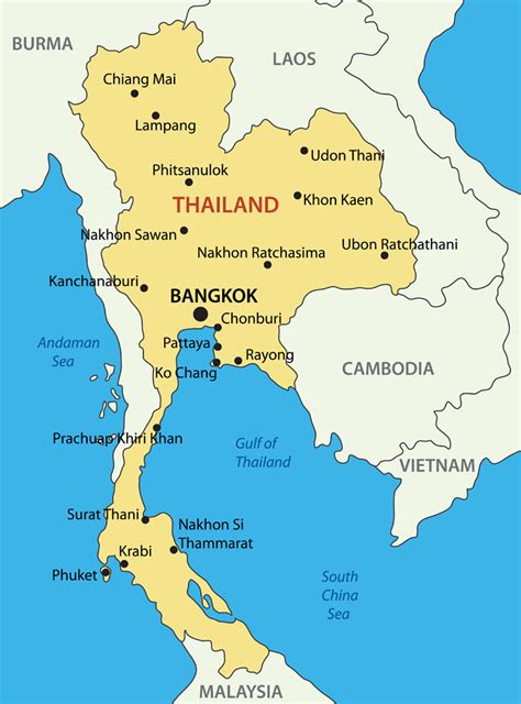 thailand cities map.